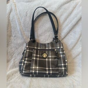 Giani‎ Bernini Plaid Black and Gray Shoulder Bag
